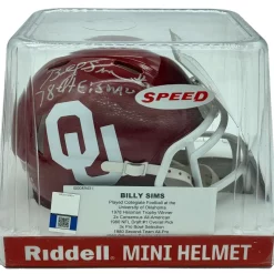 Best reviews of 💯 NCAA Oklahoma Sooners Tristar Hidden Treasures Billy Sims Autographed Mini Helmet 🤩