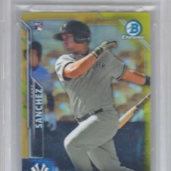 Brand new 👏 MLB Topps 2016 Bowman Chrome ⚾ Baseball Gary Sanchez Gold Refractors 45/50 Single Sports Card #90 [BGS Graded 9.5] 🧨