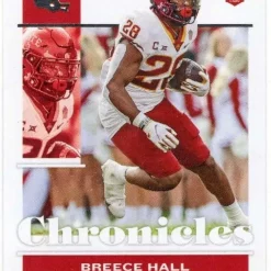 Deals 👏 NFL New York Jets 2022 Panini Chronicles Draft Picks Breece Hall Trading Card #18 [Rookie Card] ❤️