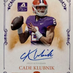 Cheapest 🥰 NFL 2022 Onyx Vintage College Football Cade Klubnik Blue Ink /300 Trading Card CACK [Auto Rookie] 🔔