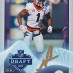 Cheapest 💯 NFL Pittsburgh Steelers 2022 Instant Draft Night Football George Pickens #1/5 Trading Card #21 [AUTOGRAPHED! Rookie Card] 🎁