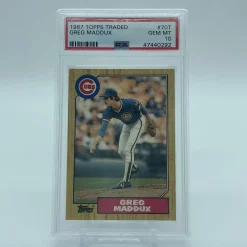 Hot Sale 👏 1987 Topps Traded Topps Greg Maddux PSA 10 Rookie Single Sports Card #70T [Rookie] ✔️