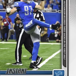Deals ✨ NFL Detroit Lions 2022 Instant Football Aidan Hutchinson Trading Card #17 [Rookie Card, Records 3 Sacks in the First Half] 👍