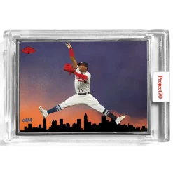 Best Sale ❤️ MLB Topps Project70 ⚾ Baseball Ronald Acuna Jr. Exclusive Trading Card #68/70 [#929, By Oldmanalan, Rainbow Foil] 😀