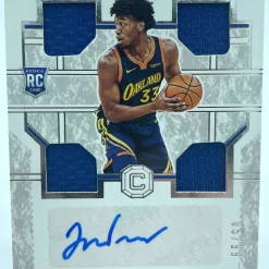 Best Sale ✔️ NBA 2020-21 Chronicles 🏀 Basketball James Wiseman 05/99 Single Sports Card RC-JWS [Rookie Relic Autograph] 🎁