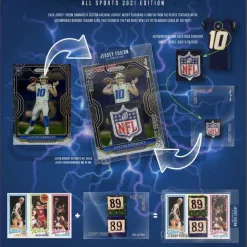 New 😉 Jersey Fusion 2021 All Sports Edition DISPLAY of 10 Trading Card MINI Boxes 🎁 -Sports Cards Shop jerseyfusioncase inset3