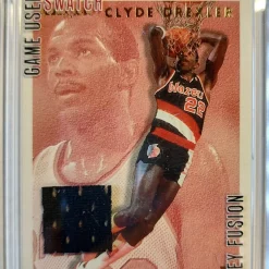 Budget 💯 Jesey Fusion 2021 All Sports Edition Clyde Drexler Trading Card JF-CDDT [Game Used Swatch] 💯
