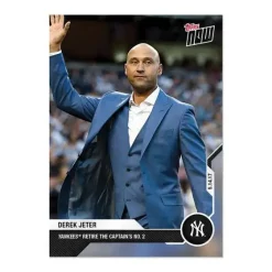 Flash Sale 🤩 MLB Topps Now Career Retrospective Derek Jeter Chrome Trading Card DJ-1 [#1] ✔️