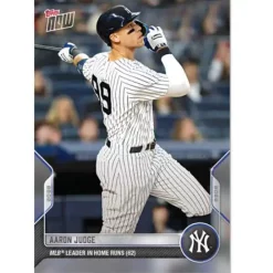 Flash Sale 🌟 MLB New York Yankees 2022 Topps Now Aaron Judge Trading Card #1032 [MLB Leader in HR's (62)] 🛒