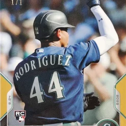 Best Sale 👏 MLB 2022 Topps Now Julio Rodriguez 1/1 Gold Trading Card #771 [Rookie Card] 👍