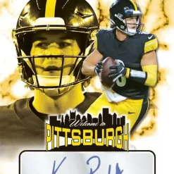 Best Sale ⭐ NFL Pittsburgh Steelers 2022 Welcome to Pittsburgh Football Kenny Pickett /449 AUTOGRAPHED Trading Card 🔔