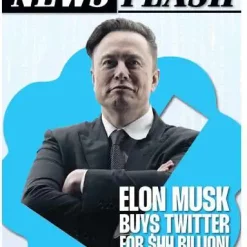 Cheapest 🌟 Pop Century 2022 Newsflash Elon Musk Trading Card [Buys Twitter for $44 Billion! #TheBirdIsFreed] (Pre-Order ships January) 🥰