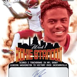 Best deal 👍 NFL Washington Commanders 2022 Week 1 Rookie Standout Football Jahan Dotson /143 AUTOGRAPHED Trading Card RS-JD1 [XRC Rookie Card] ⭐