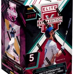 Discount 🎉 MLB Panini 2019 Elite Extra Edition ⚾ Baseball Trading Card BLASTER Box [5 Cards, 2 Autographs OR Memorabilia Cards!] ✨