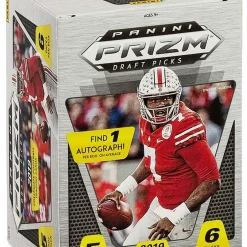 Deals 🛒 NFL Panini 2019 Prizm Draft Picks Football Trading Card BLASTER Box [6 Packs, 1 Autograph] 🔔
