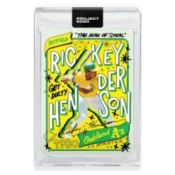 Wholesale ✔️ MLB Topps Project 2020 ⚾ Baseball 1980 Rickey Henderson Trading Card [#129, by Sophia Chang] ❤️