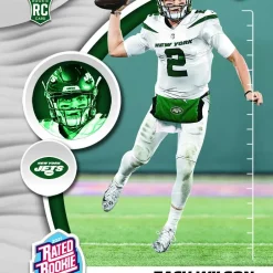 Wholesale 🧨 NFL New York Jets 2021 Instant Rated Rookie Showcase Football Zach Wilson Trading Card 😍