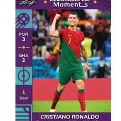 Promo 👍 Leaf 2022 Memorable World Cup Moments Soccer Cristiano Ronaldo Trading Card [First Male to Score in 5 Different World Cups] (Pre-Order ships January) ⌛
