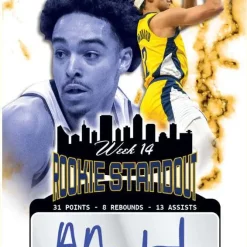 Best Sale 👏 NBA Indiana Pacers 2022 Rookie Standout 🏀 Basketball Andrew Nembhard AUTOGRAPHED Trading Card [XRC Rookie Card] (Pre-Order ships January) 🔔