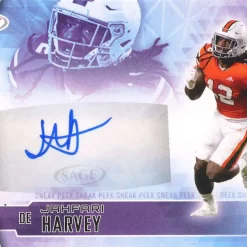 Outlet 😀 NFL 2022 Sage Football Jahfari Harvey Trading Card SPA-JH [Sneak Peek Autograph] 🥰