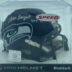 Cheap 👍 NFL Seattle Seahawks Tristar Hidden Treasures Steve Largent Autographed Mini Helmet 🌟