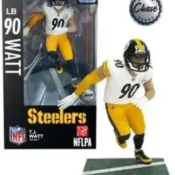 Coupon ✔️ NFL Pittsburgh Steelers Football T.J. Watt Action Figure [White Jersey, Chase Version] ⭐