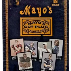 Best Sale ⭐ NFL Topps 2008 Mayo's Cut Plug Football Trading Card BONUS Box [8 Packs] ⌛