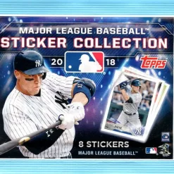 Hot Sale 🤩 MLB Topps 2018 ⚾ Baseball Sticker Collection Pack [8 Stickers] 👍