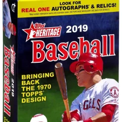 Top 10 😉 MLB Topps 2019 Heritage ⚾ Baseball Trading Card HANGER Box [35 Cards] 🥰
