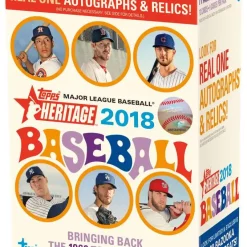 Discount 🔔 MLB Topps 2018 Heritage ⚾ Baseball Trading Card BLASTER Box [8 Packs] 🔔