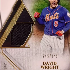 Wholesale 🎉 MLB Topps Tier One David Wright Trading Card T1R1-DWR [Game Used Jersey, 245/249] 👍
