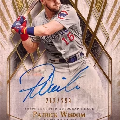 Brand new 👏 MLB Topps Tier One Patrick Wisdom Trading Card BOA-PW [Signed, 262/299] 👍