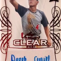 Cheap ✨ MLB Leaf Trinity 2021 Derek Curiel Trading Card CA-DC1 [Clear, Autograph, 27/50] ⌛