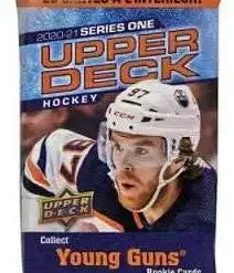 New ✔️ NHL Upper Deck 2020-21 Series 1 Hockey Trading Card VALUE Pack [26 Cards] 💯